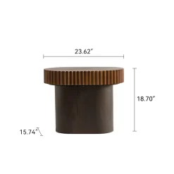Walker Edison | Modern Fluted Round Nesting Coffee Table Set of 2