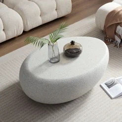 Walker Edison | Modern Minimalist Oval Coffee Table with Sleek Design