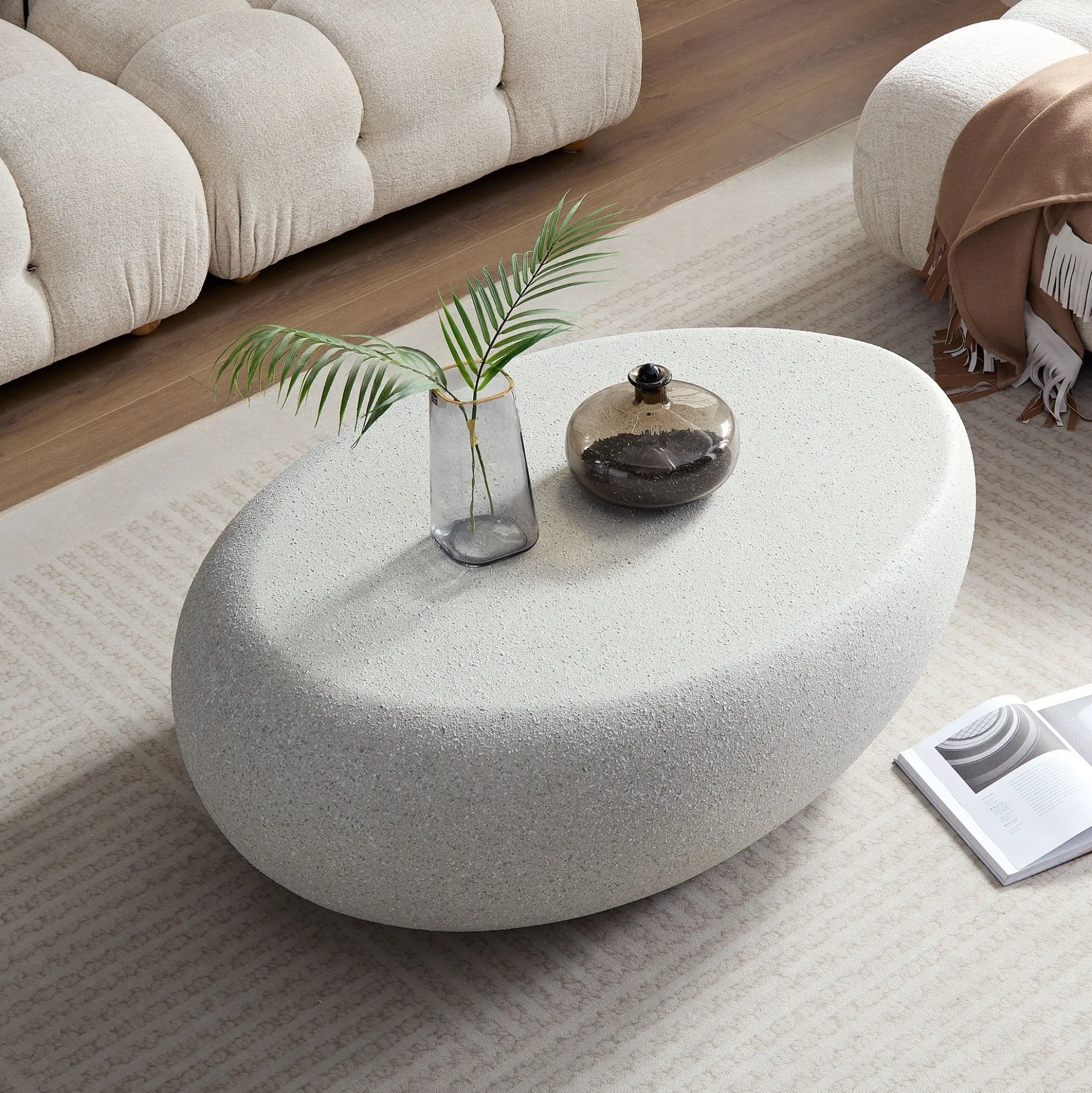 Walker Edison | Modern Minimalist Oval Coffee Table with Sleek Design
