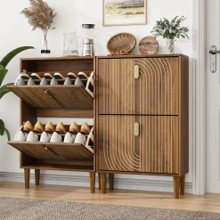 Walker Edison | Modern Minimalist Shoe Storage Cabinet
