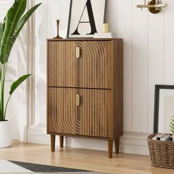 Walker Edison | Modern Minimalist Shoe Storage Cabinet