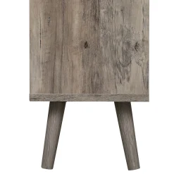Walker Edison | Modern Rattan 4 Door Shoe Rack Cabinet for Entryway