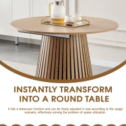 Walker Edison | Modern Reeded Oval Extendable Wooden Dining Table