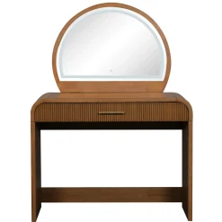 Walker Edison | Modern Reeded Curve Design Makeup Vanity Table