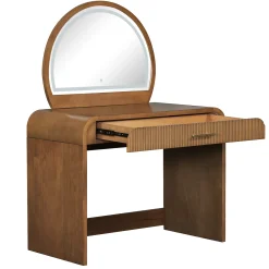 Walker Edison | Modern Reeded Curve Design Makeup Vanity Table