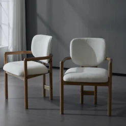 Walker Edison | Modern Wood Upholstered Dining Chairs Set of 2