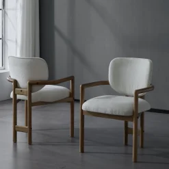 Walker Edison | Modern Wood Upholstered Dining Chairs Set of 2