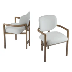 Walker Edison | Modern Wood Upholstered Dining Chairs Set of 2