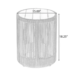Walker Edison | Modern Woven Rope Design Coffee Table and Side Table Set of 2