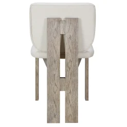 Walker Edison | Natural Wood Wash 7-Piece Retro Dining Set with 6 Upholstered Chairs