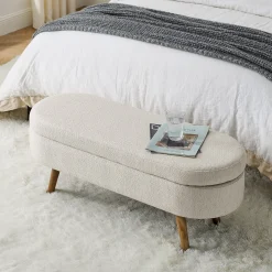 Walker Edison | Ottoman Oval Storage Bench