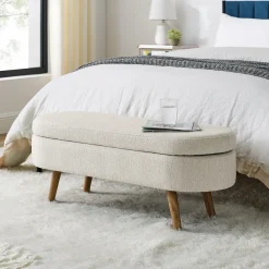 Walker Edison | Ottoman Oval Storage Bench