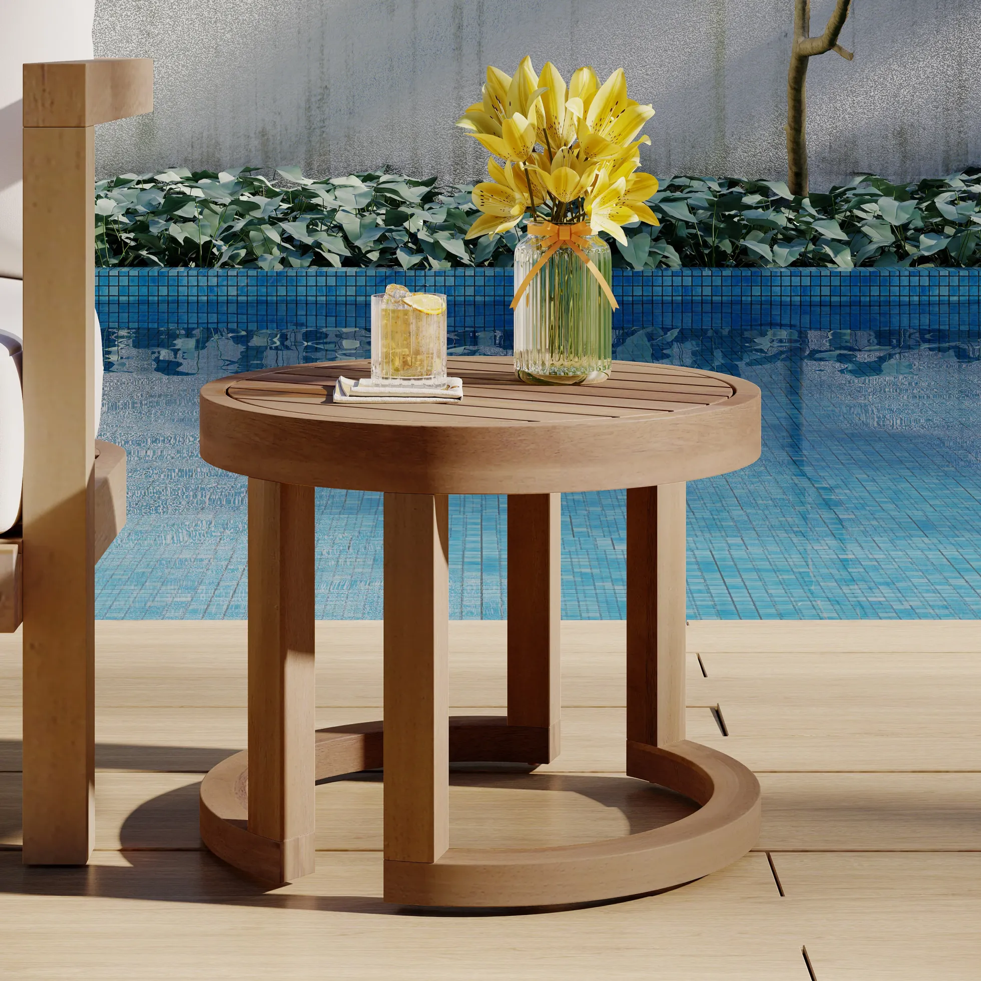 Walker Edison | Outdoor 18' Acacia Wood Side Table