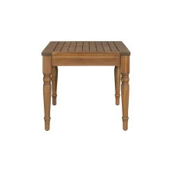 Walker Edison | Outdoor Acacia Wood 2 Piece Loveseat Sofa with Table