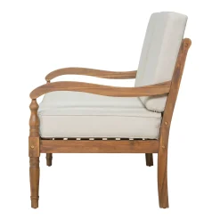 Walker Edison | Outdoor Acacia Wood 2 Piece Loveseat Sofa with Table