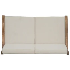 Walker Edison | Outdoor Acacia Wood 2 Piece Loveseat Sofa with Table