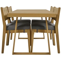Walker Edison | Outdoor Acacia Wood Dining Table and Chair Set