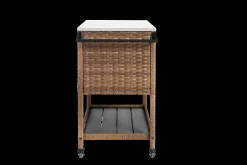 Walker Edison | Outdoor Brown Wicker Bar Cart