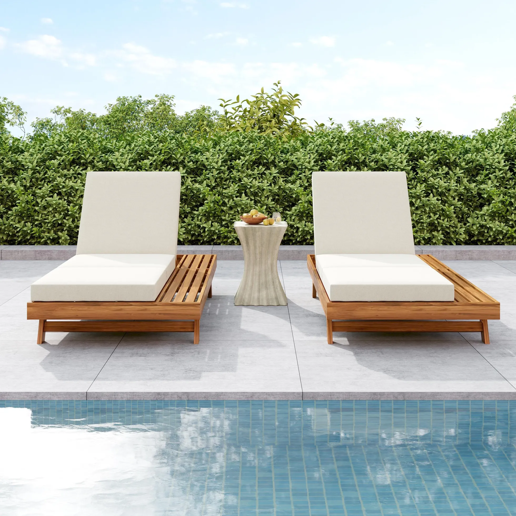 Walker Edison | Outdoor Patio Lounge Chaise Chair