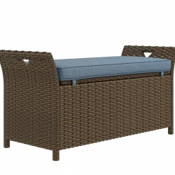 Walker Edison | Outdoor Patio Wicker Storage Bench