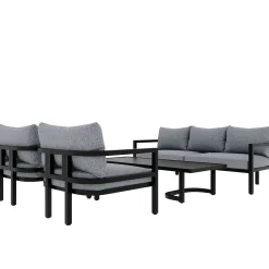 Walker Edison | Outdoor Patio Steel 4 Piece Sofa Set