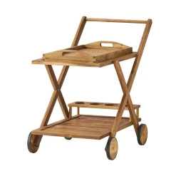 Walker Edison | Outdoor Patio Wood Bar Cart