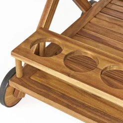 Walker Edison | Outdoor Patio Wood Bar Cart