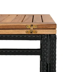 Walker Edison | Outdoor 5-Piece Acacia Wood Bar Height Table And Stool Set