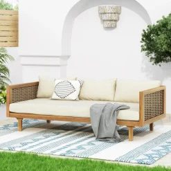 Walker Edison | Outdoor Teak Wood Daybed Sofa
