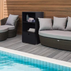 Walker Edison | Outdoor Waterproof Valet Pool Towel Storage Rack