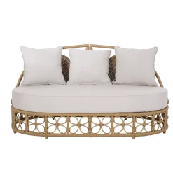 Walker Edison | Outdoor Wicker Daybed With Pillows