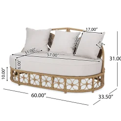 Walker Edison | Outdoor Wicker Daybed With Pillows