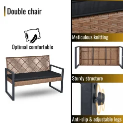 Walker Edison | Outdoor Wicker 4-Piece Patio Furniture Set