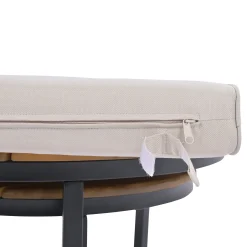 Walker Edison | 6-Piece Outdoor Sectional Sofa Set with Nesting Coffee Tables Beige