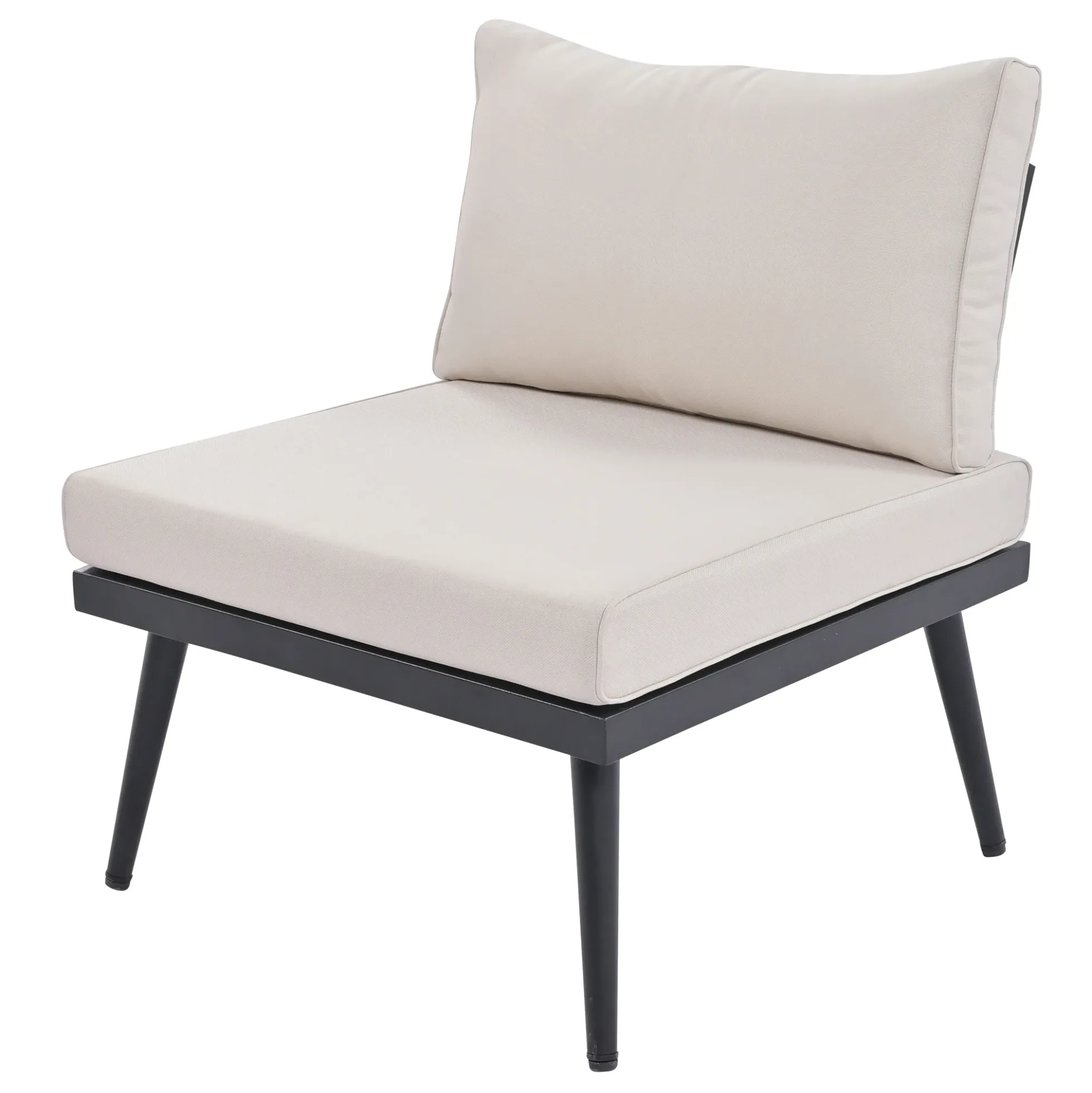 Walker Edison | 6-Piece Outdoor Sectional Sofa Set with Nesting Coffee Tables Beige