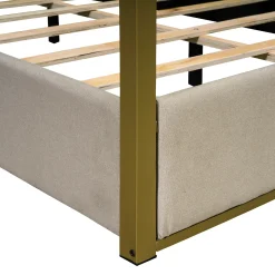 Walker Edison | Queen Size Upholstery Canopy Platform Bed