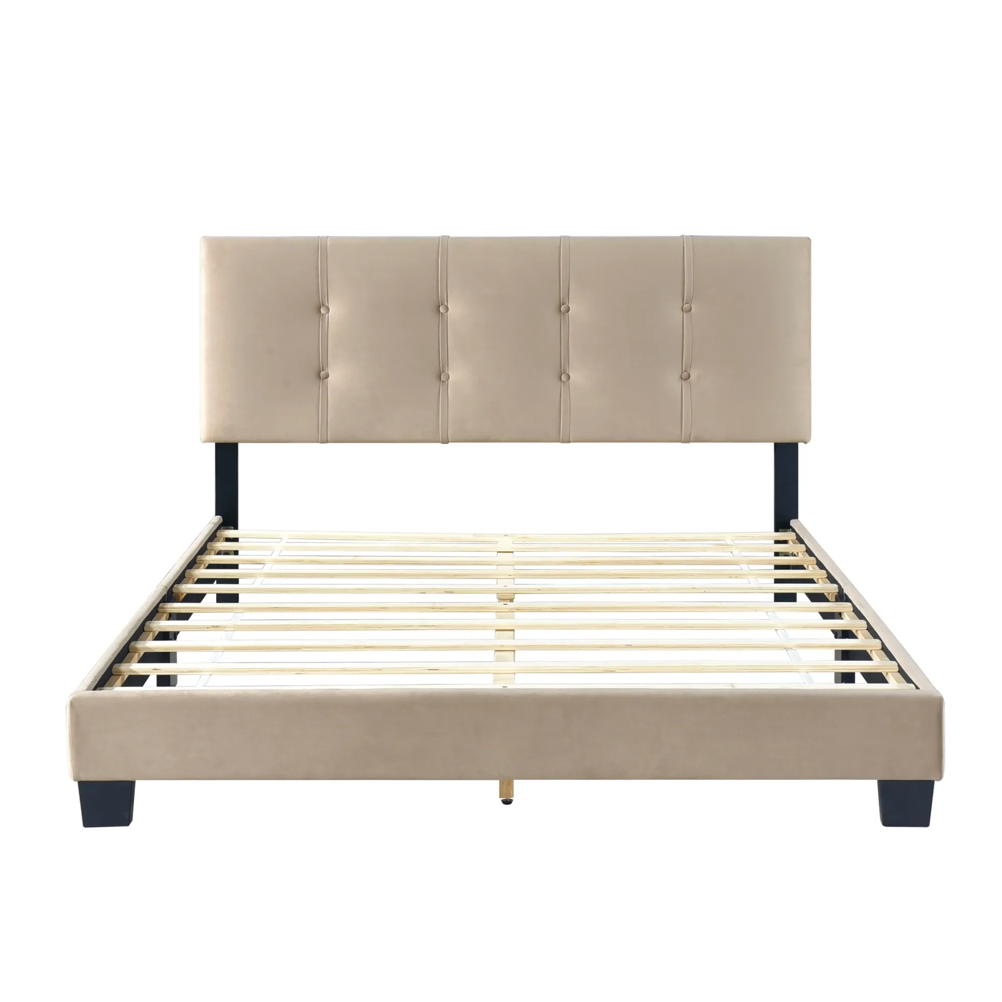 Walker Edison | Queen Velvet Platform Bed