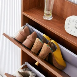 Walker Edison | Rattan Modern Minimalist Entryway Storage Cabinet