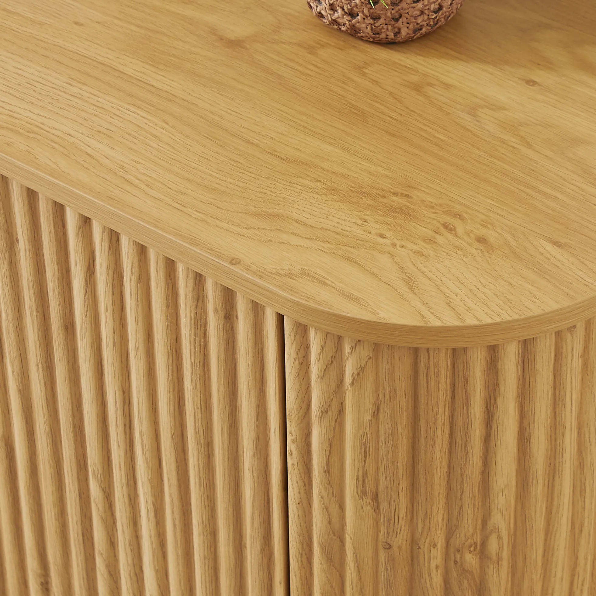 Walker Edison | Reeded Modern Curve Design Storage Coffee Table