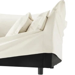 Walker Edison | Removable Slipcovered Accent Chair with Ottoman