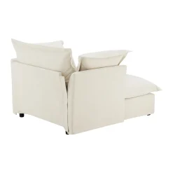 Walker Edison | Removable Slipcovered Accent Chair with Ottoman