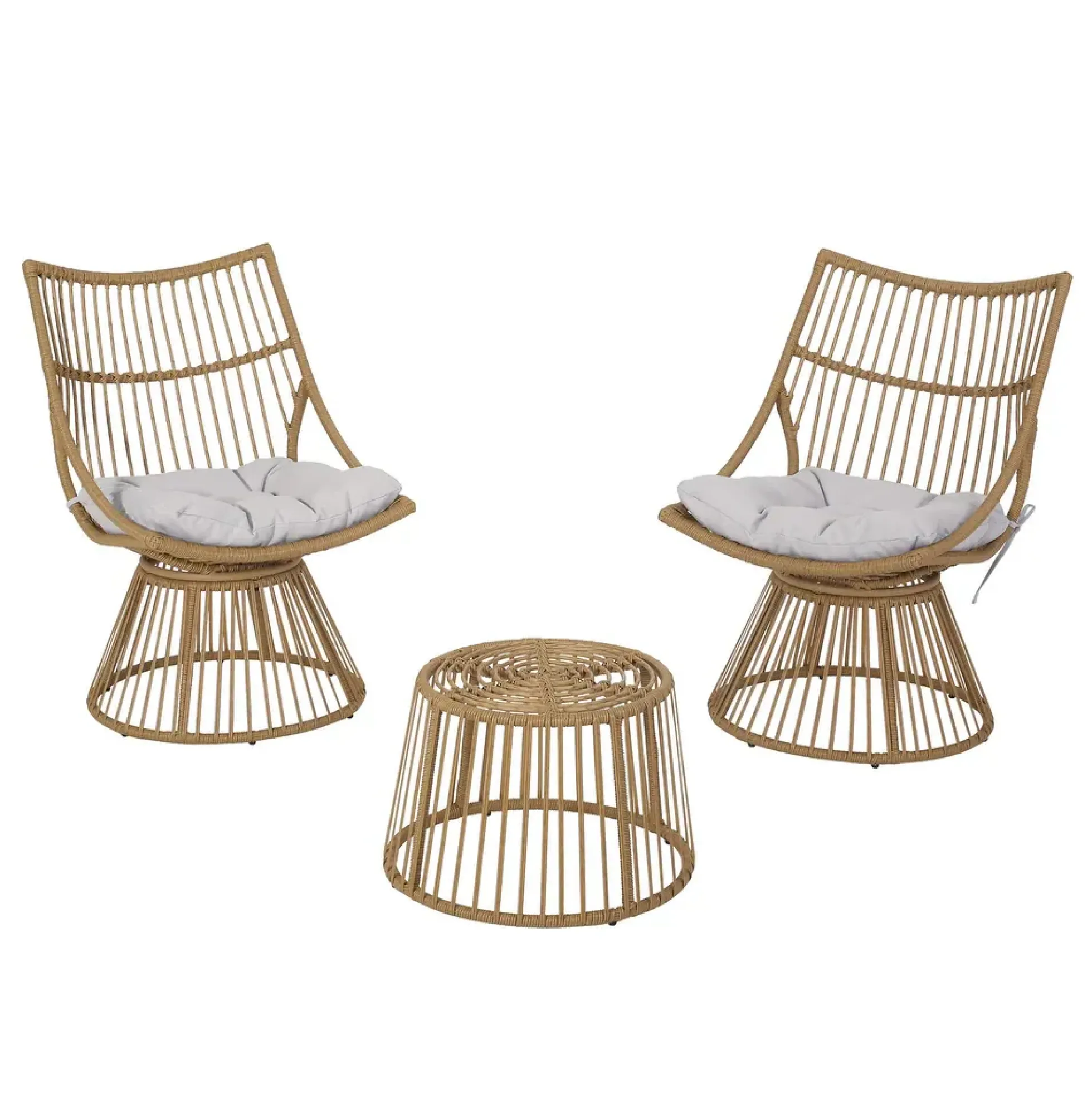 Walker Edison | Retro Wicker Outdoor Chat Set
