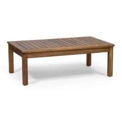 Walker Edison | Rope Design Outdoor Teak Loveseat Set