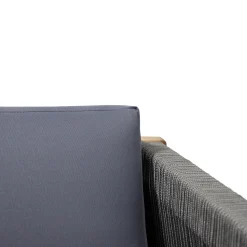 Walker Edison | Rope Design Outdoor Teak Loveseat Set