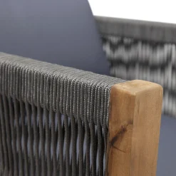 Walker Edison | Rope Design Outdoor Teak Loveseat Set
