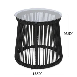 Walker Edison | Rope Weaving Design Outdoor Side Table