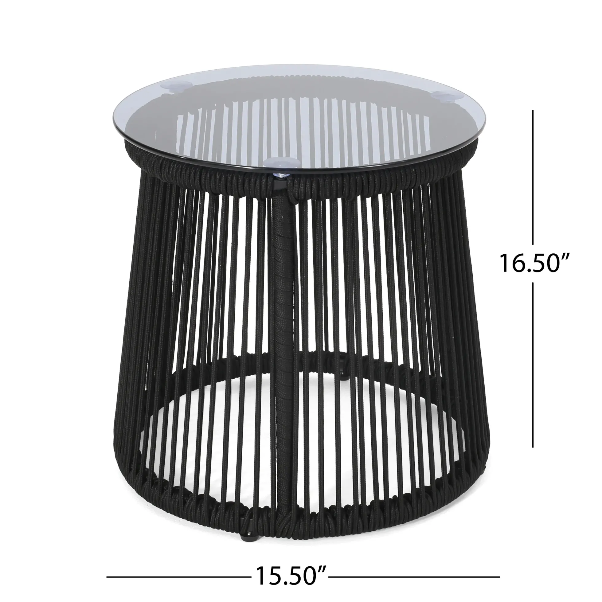 Walker Edison | Rope Weaving Design Outdoor Side Table