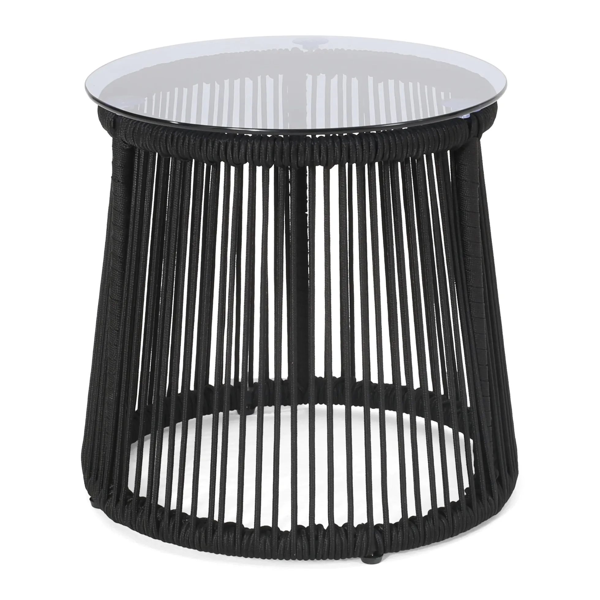 Walker Edison | Rope Weaving Design Outdoor Side Table
