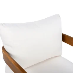 Walker Edison | Set of 2 Premium Acacia Wood Curve Design Outdoor Club Chairs