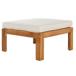 Walker Edison | Sleek Modular Wood Outdoor Patio 5-Piece Sectional Sofa Set